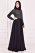 Cape Abendkleid Schwarz ASM2450 - Thumbnail