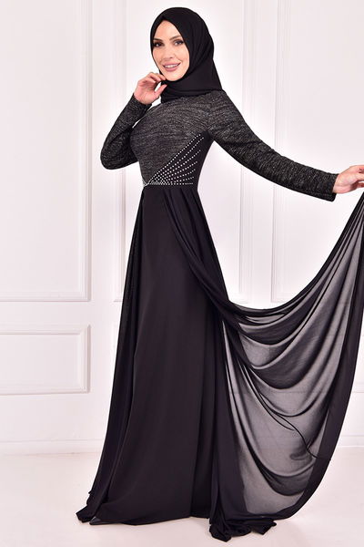 ASM - Cape Abendkleid Schwarz ASM2450