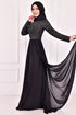 Cape Abendkleid Schwarz ASM2450 - Thumbnail