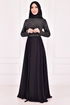 Cape Abendkleid Schwarz ASM2450 - Thumbnail