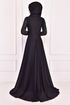 Cape Abendkleid Schwarz ASM2450 - Thumbnail