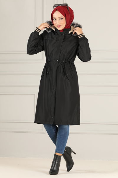 MSS - Capuche Manteau MSS5055 Noir