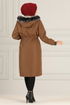 Capuche Manteau MSS5055 Taba - Thumbnail