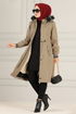 Capuche Manteau MSS5055 Taupe - Thumbnail