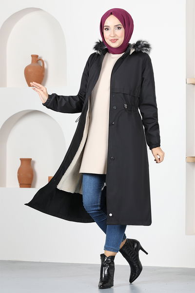 MSS - Capuche Manteau MSS5068 Noir