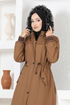 Capuche Manteau MSS5075 Taba - Thumbnail