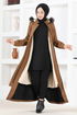 Capuche Manteau MSS5095 Taba - Thumbnail