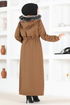 Capuche Manteau MSS5095 Taba - Thumbnail