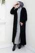 Cardigan Knitwear Dress 2121HBS932-M Black & Grey - Thumbnail