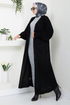 Cardigan Knitwear Dress 2121HBS932-M Black & Grey - Thumbnail