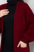 Cardigan Knitwear Dress 2121HBS932-M Burgundy & Black - Thumbnail