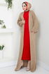 Cardigan Knitwear Dress 2121HBS932-M Vision &Red - Thumbnail