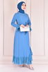 Ceinture Robe Bleu KNZ4125 - Thumbnail