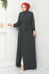 Ceinturée Hijab Ferace 1004ESL1097-L Anthracite - Thumbnail
