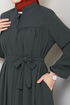 Ceinturée Hijab Ferace 1004ESL1097-L Anthracite - Thumbnail