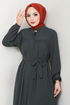 Ceinturée Hijab Ferace 1004ESL1097-L Anthracite - Thumbnail