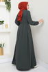 Ceinturée Hijab Ferace 1004ESL1097-L Anthracite - Thumbnail