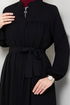 Ceinturée Hijab Ferace 1004ESL1097-L Noir - Thumbnail