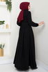 Ceinturée Hijab Ferace 1004ESL1097-L Noir - Thumbnail