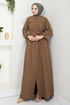 Ceinturée Hijab Ferace 1004ESL1097-L Taba - Thumbnail