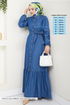 Ceinturée Jeans Robe 25022MTS1095-L Jeans - Thumbnail