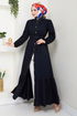 Ceinturée Jeans Robe 25022MTS1095-L Noir - Thumbnail