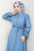 Ceinturée Jeans Robe 25022MTS1095-L Ouvert Jeans - Thumbnail