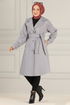 Ceinturée Manteau MSS5066 Gris - Thumbnail