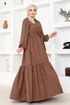 Ceinturée Robe BS3025 Marron - Thumbnail