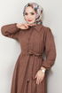 Ceinturée Robe BS3025 Marron - Thumbnail