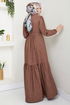 Ceinturée Robe BS3025 Marron - Thumbnail