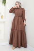 Ceinturée Robe BS3025 Marron - Thumbnail