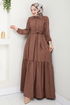 Ceinturée Robe BS3025 Marron - Thumbnail