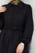 Ceinturée Robe BS3025 Noir - Thumbnail