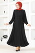 Ceinturée Robe BS9897 Noir - Thumbnail