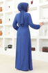 Ceinturée Robe CE117 Indigo - Thumbnail