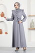 Ceinturée Robe CE129 Gris - Thumbnail