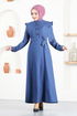 Ceinturée Robe CE129 Indigo - Thumbnail