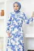 Ceinturée Robe CFN4474 Indigo - Thumbnail