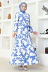 Ceinturée Robe CFN4474 Indigo - Thumbnail