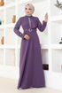 Ceinturée Robe de soirée DS5326 Lilas - Thumbnail