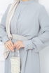 Ceinturée Robe de soirée EFS 546 Gris - Thumbnail