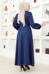 Ceinturée Robe FIN5565 Bleu marine - Thumbnail