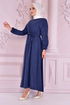 Ceinturée Robe Indigo FIN5301 - Thumbnail