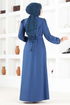 Ceinturée Robe Indigo LM2534 - Thumbnail