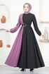 Ceinturée Robe Lilas LM2549 - Thumbnail