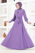 Ceinturée Robe Lilas LM2587 - Thumbnail