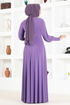 Ceinturée Robe Lilas LM2587 - Thumbnail