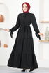 Ceinturée Robe LM 1554 Noir - Thumbnail