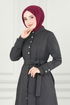 Ceinturée Robe LM 193 Anthracite - Thumbnail